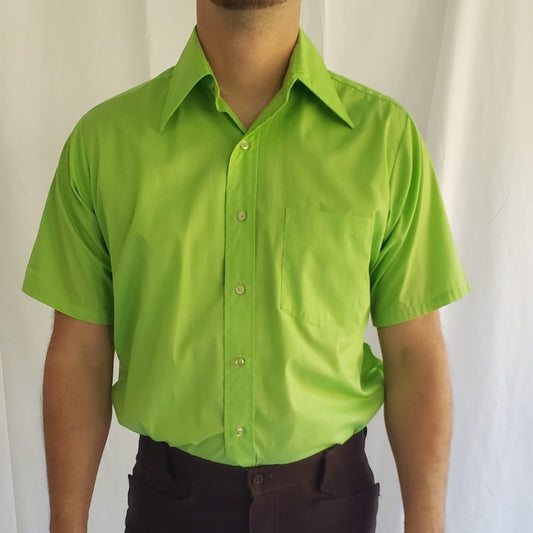 70s Lime Button Down Shirt