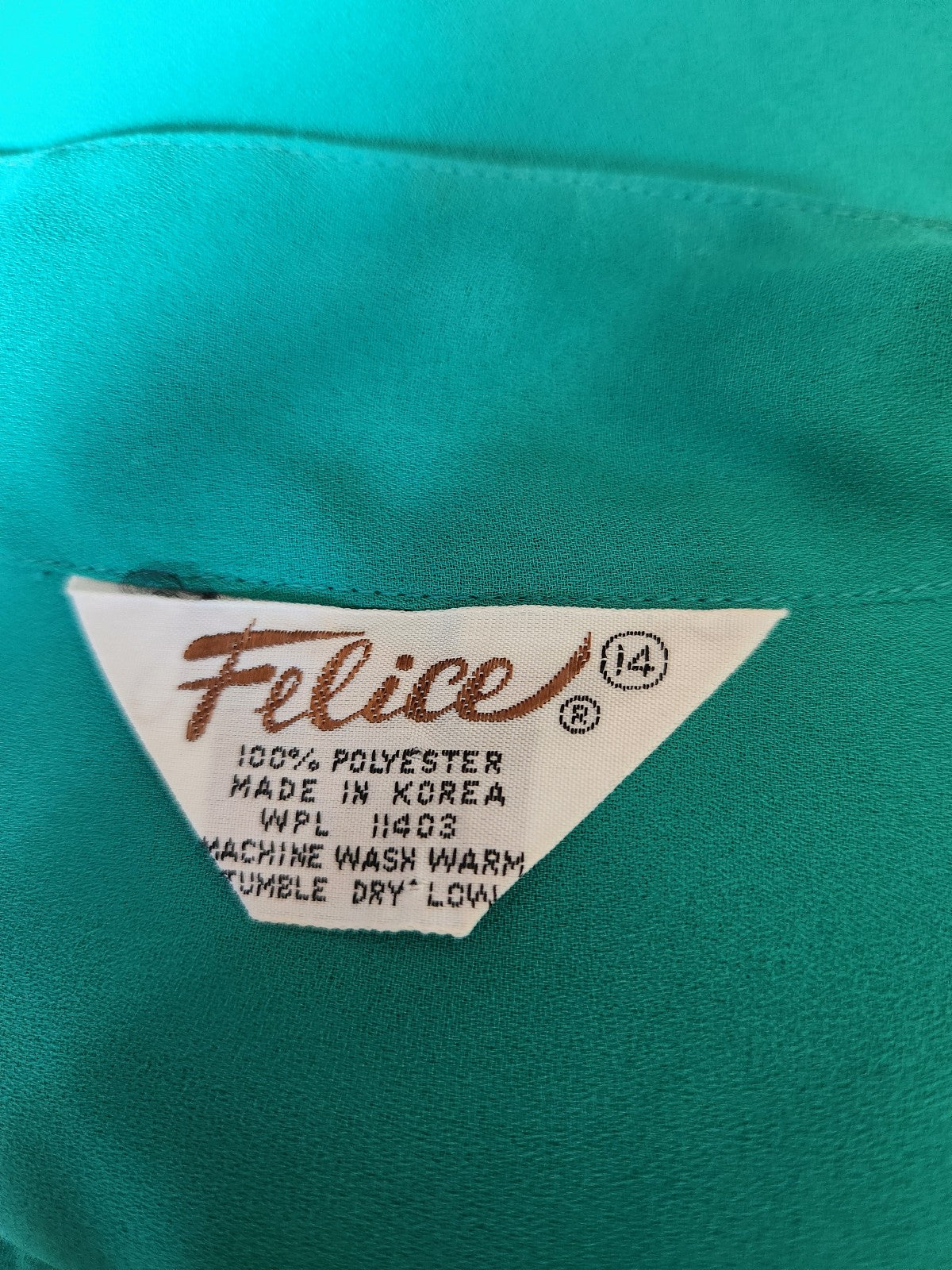 70s Green Button Down Blouse