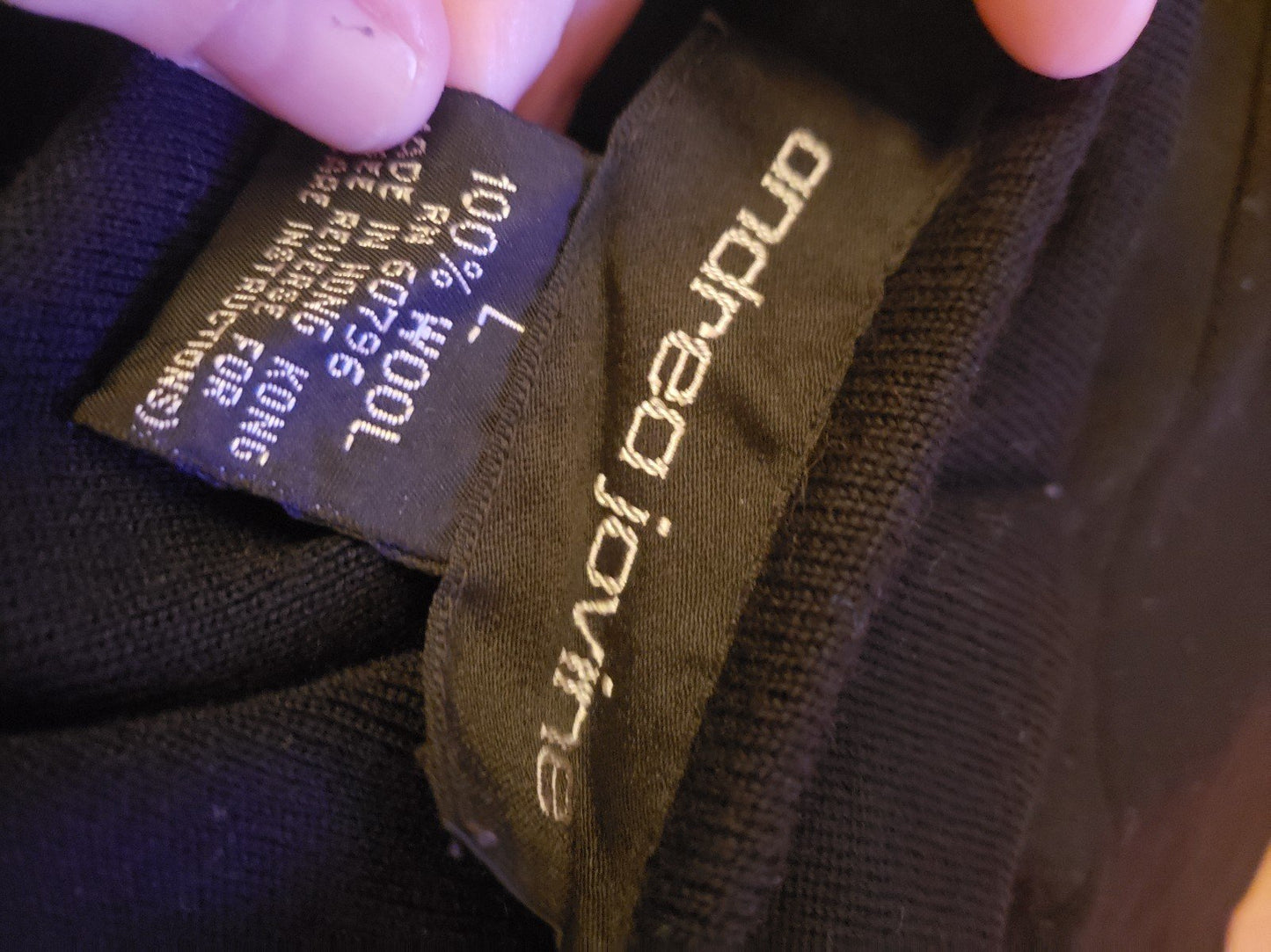 80s Black Wool Sweater with Chunky Gems