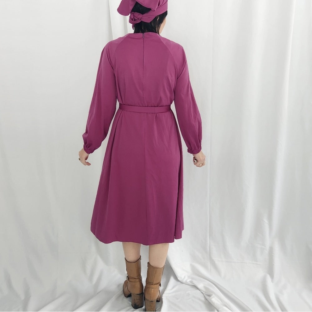 70s/80s Purple Polyester Day Dress