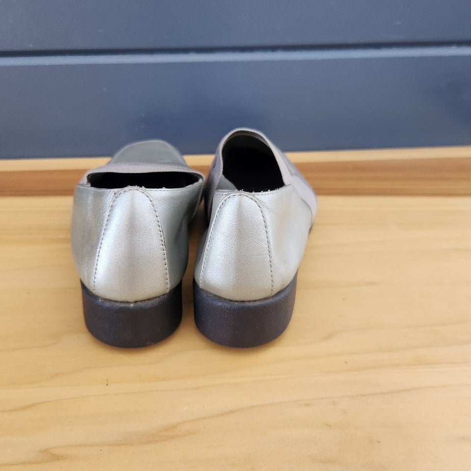 80s Silver Leather Loafers