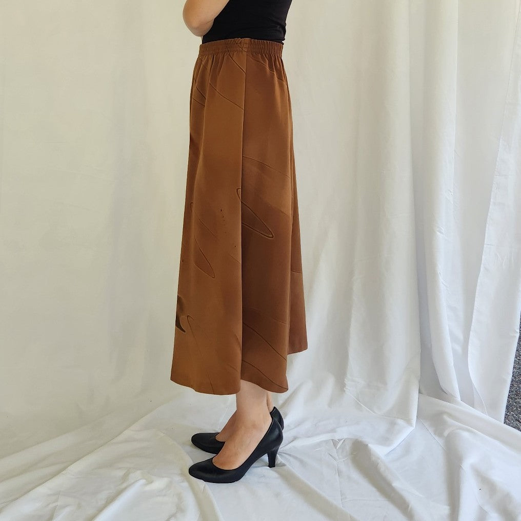 80s/90s Brown Whimsigoth Midi Skirt