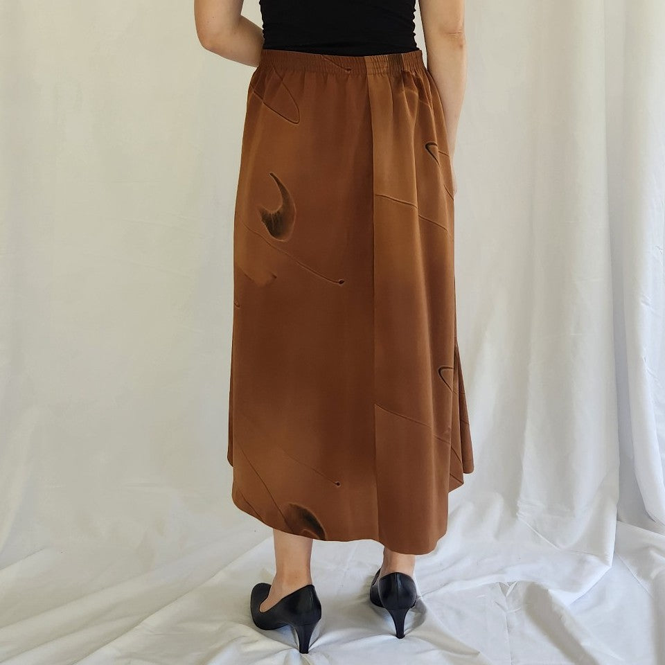 80s/90s Brown Whimsigoth Midi Skirt