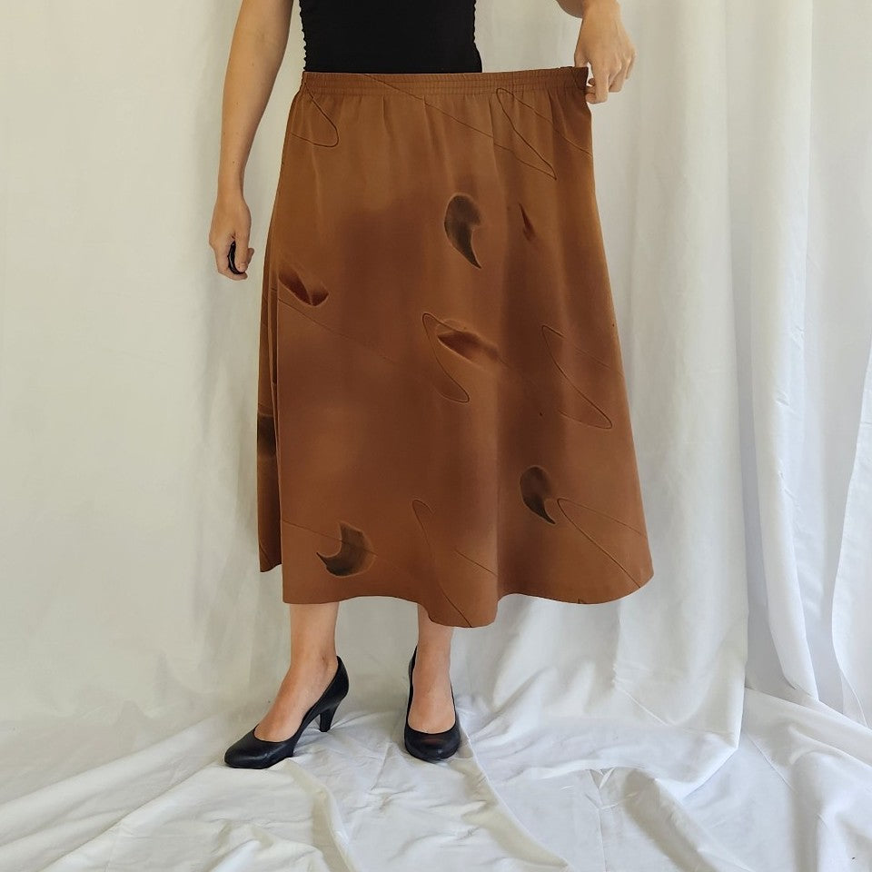 80s/90s Brown Whimsigoth Midi Skirt