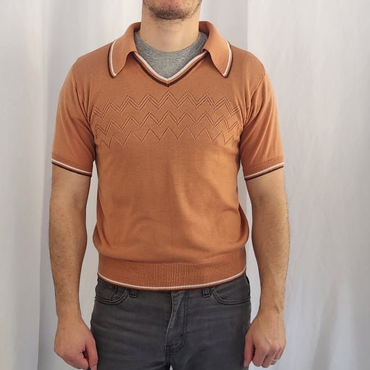 70s Tan Knit Shirt