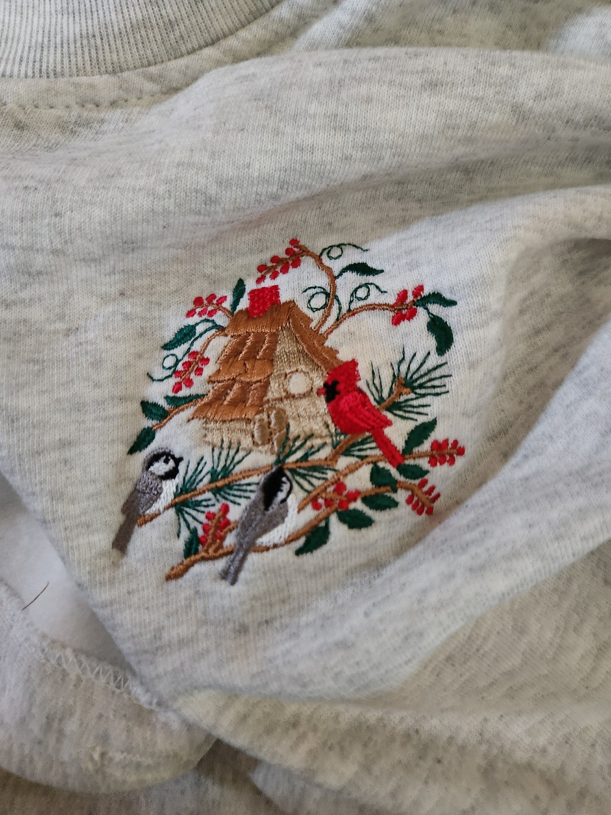 90s/00s Winter Birds Sweatshirt Cardigan