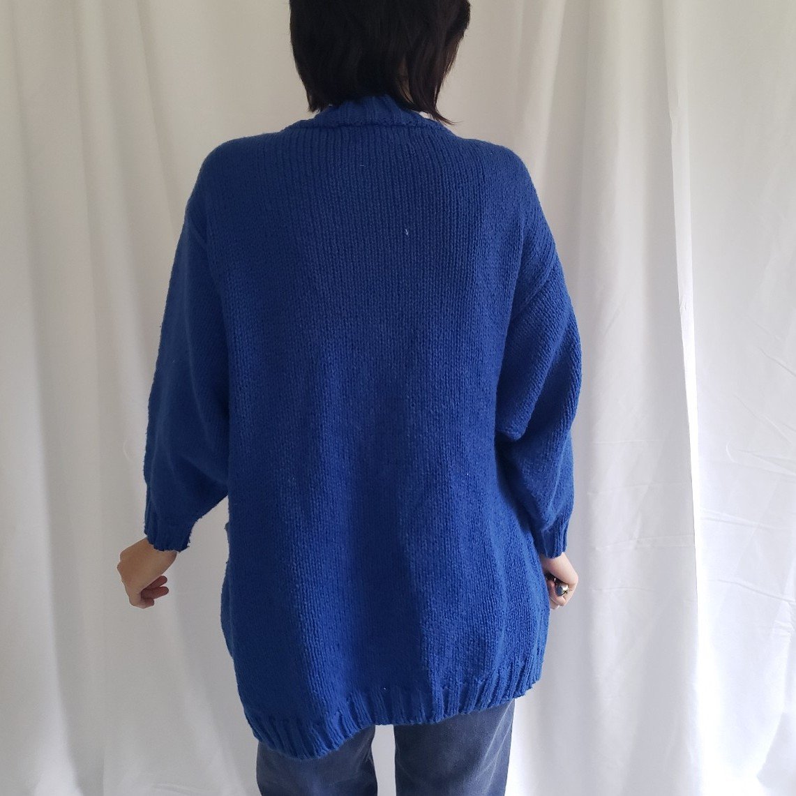 80s Blue Oversize Cardigan