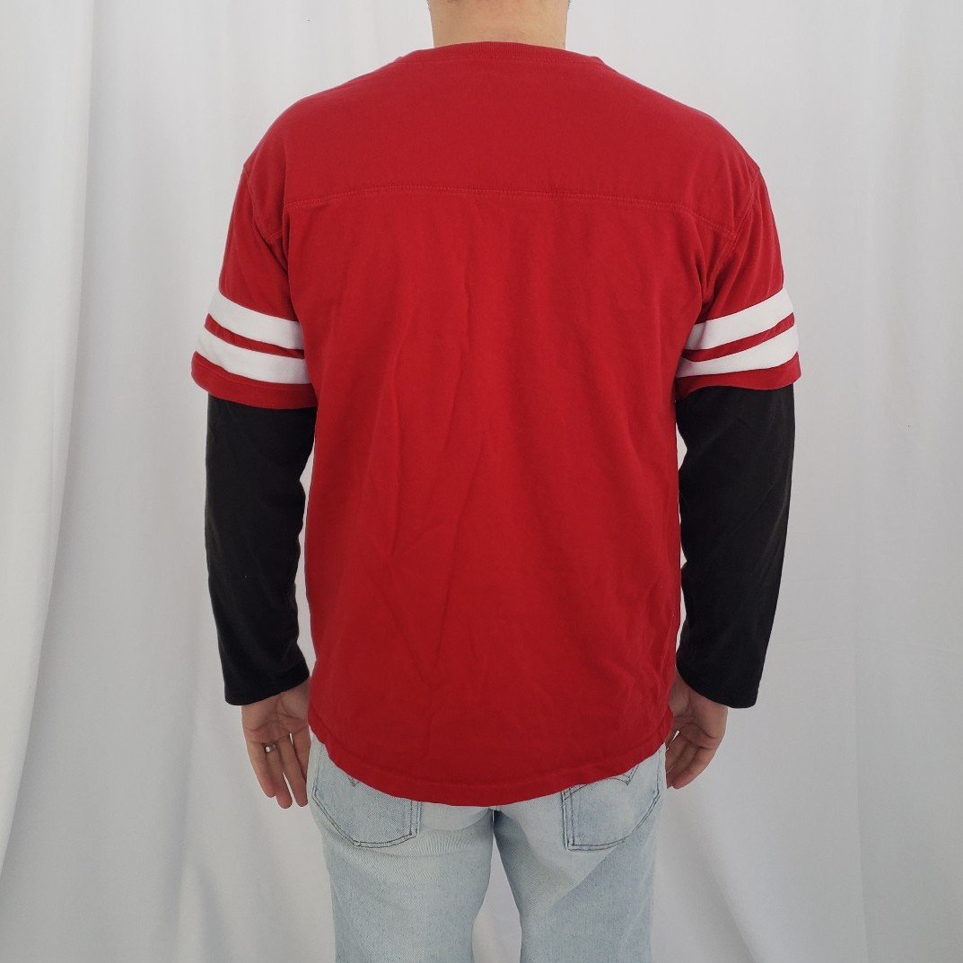 Y2K Polo Ralph Lauren Red and Black Layered Long Sleeve Tee