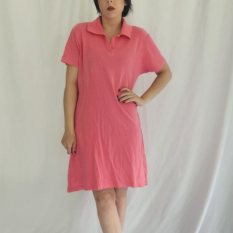 90s/00s Pink Polo Shirt Dress