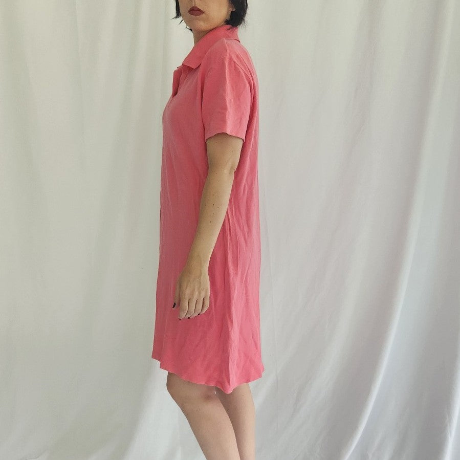 90s/00s Pink Polo Shirt Dress