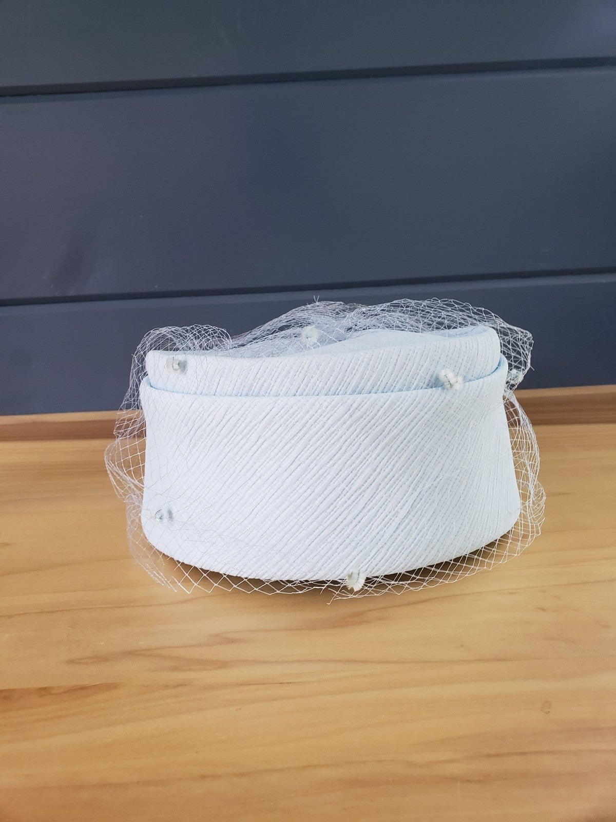 Vintage 60s Baby Blue Pillbox Hat