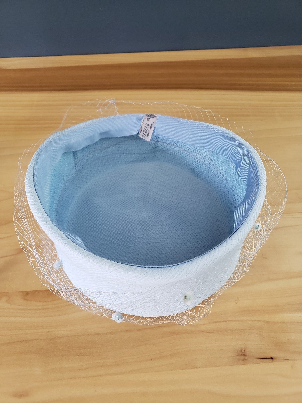 Vintage 60s Baby Blue Pillbox Hat