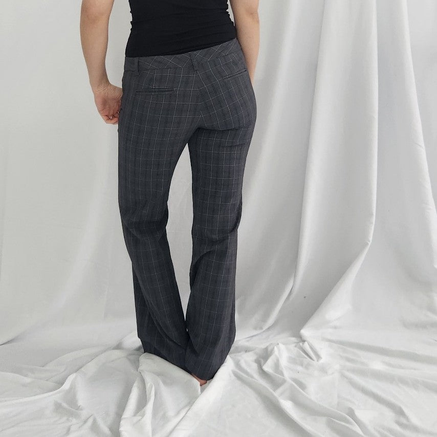 Y2K Gray Plaid Low Rise Trousers