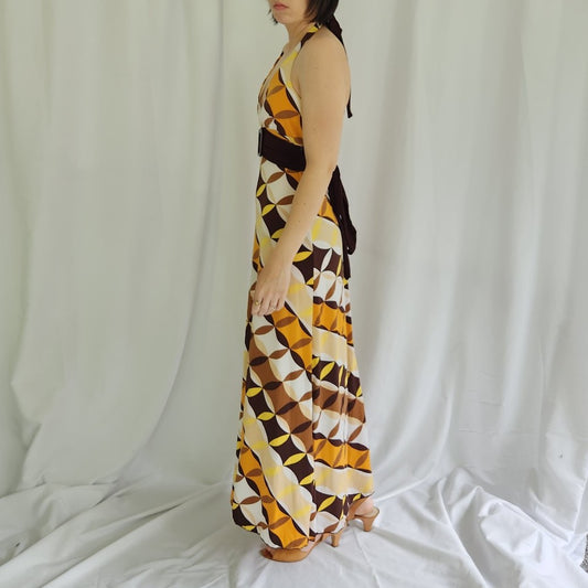 00s Deadstock Wet Seal Halter Maxi Dress