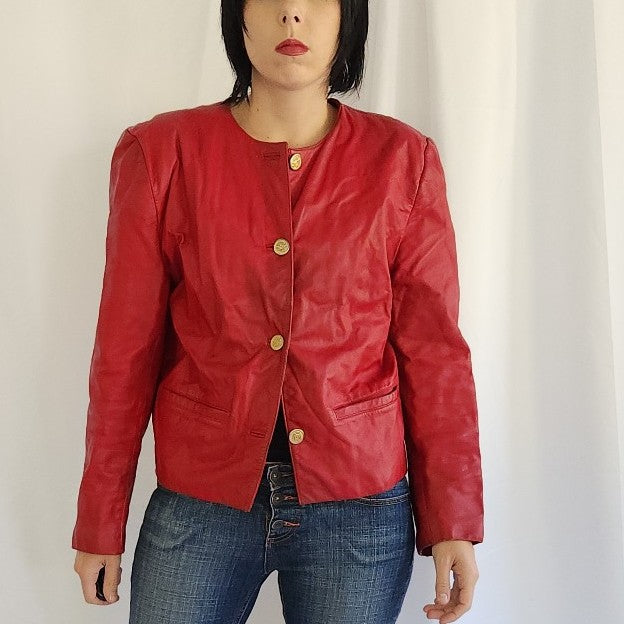 80s Red Leather Jacket