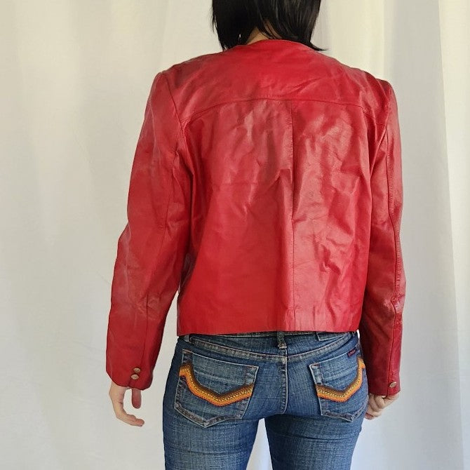 80s Red Leather Jacket