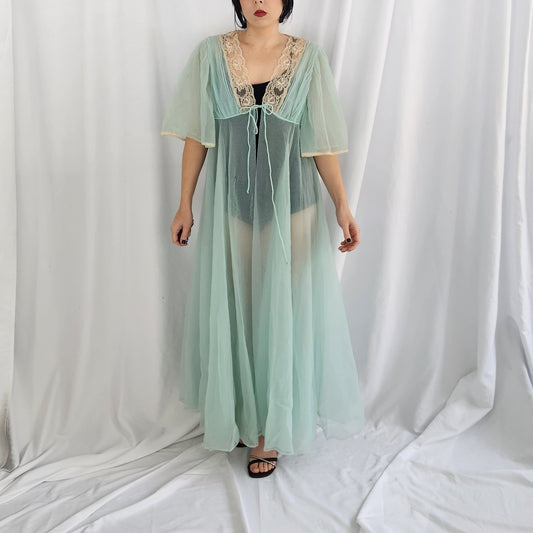 60s Blue Sheer Floaty Robe