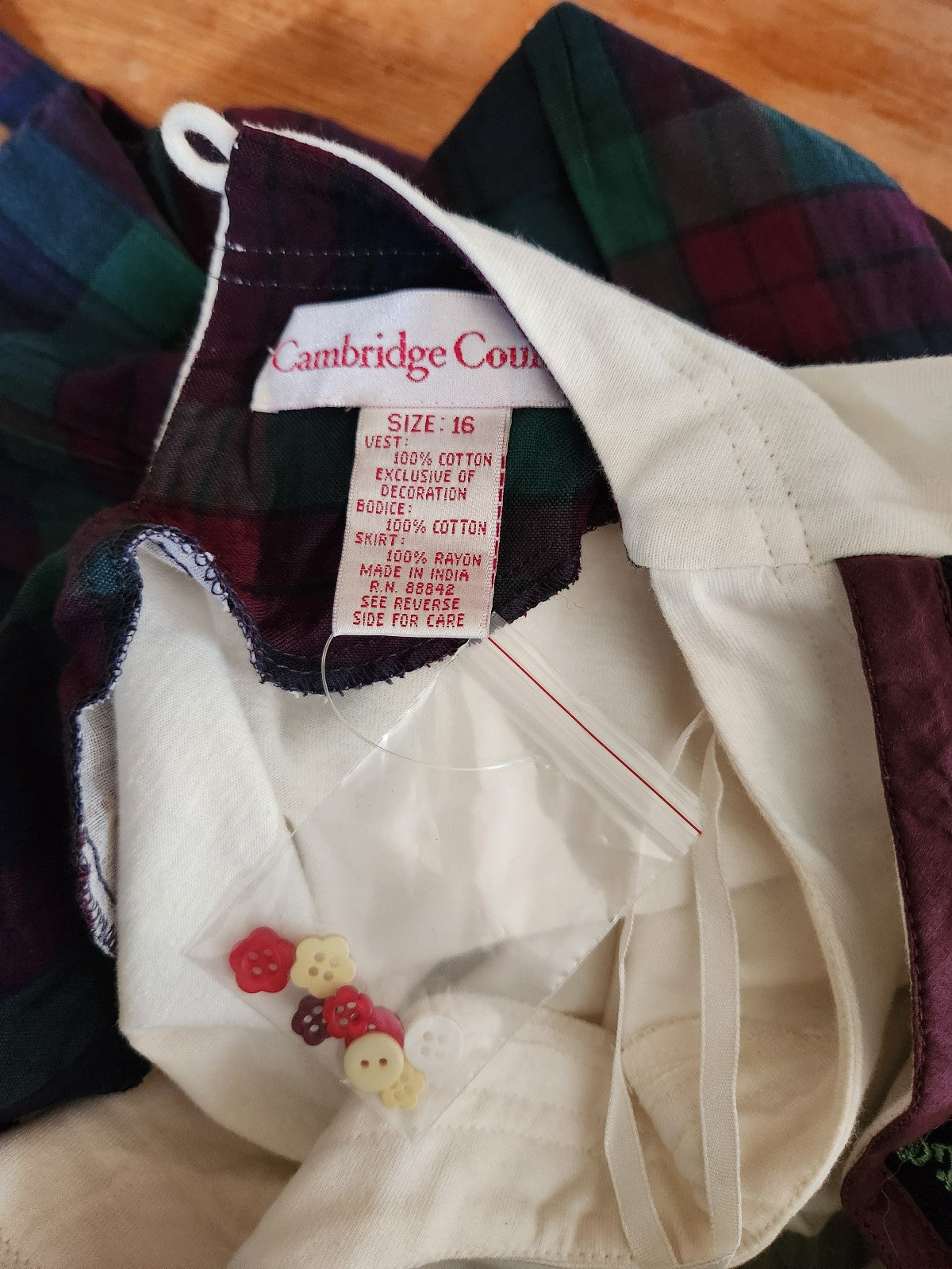 90s Deadstock Plaid Teacher Dress