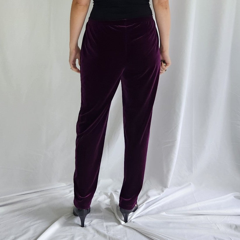 Y2K Deadstock Purple Velvet Top and Pants Set