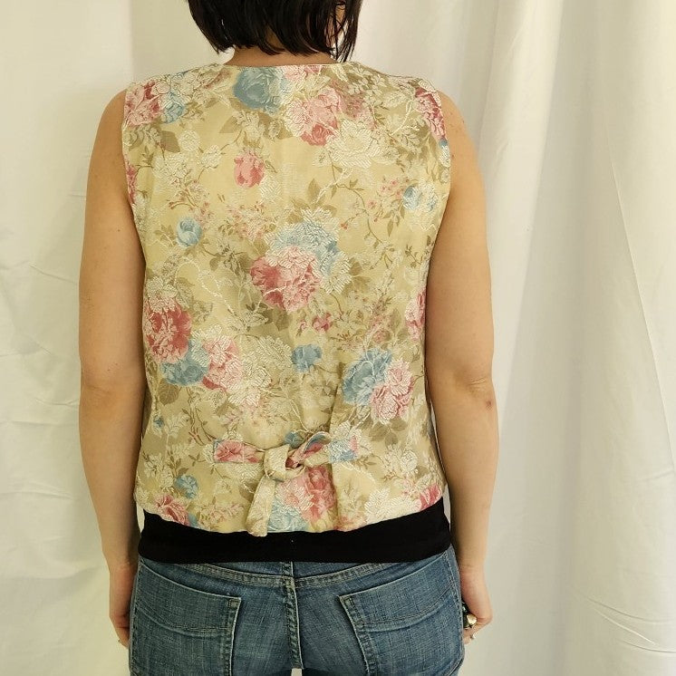 90s Whimsigoth Floral Vest