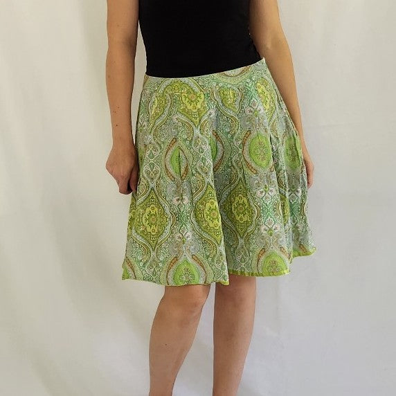 Y2K Wet Seal Green and Blue Paisley Skirt