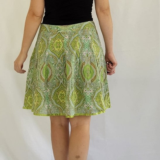 Y2K Wet Seal Green and Blue Paisley Skirt