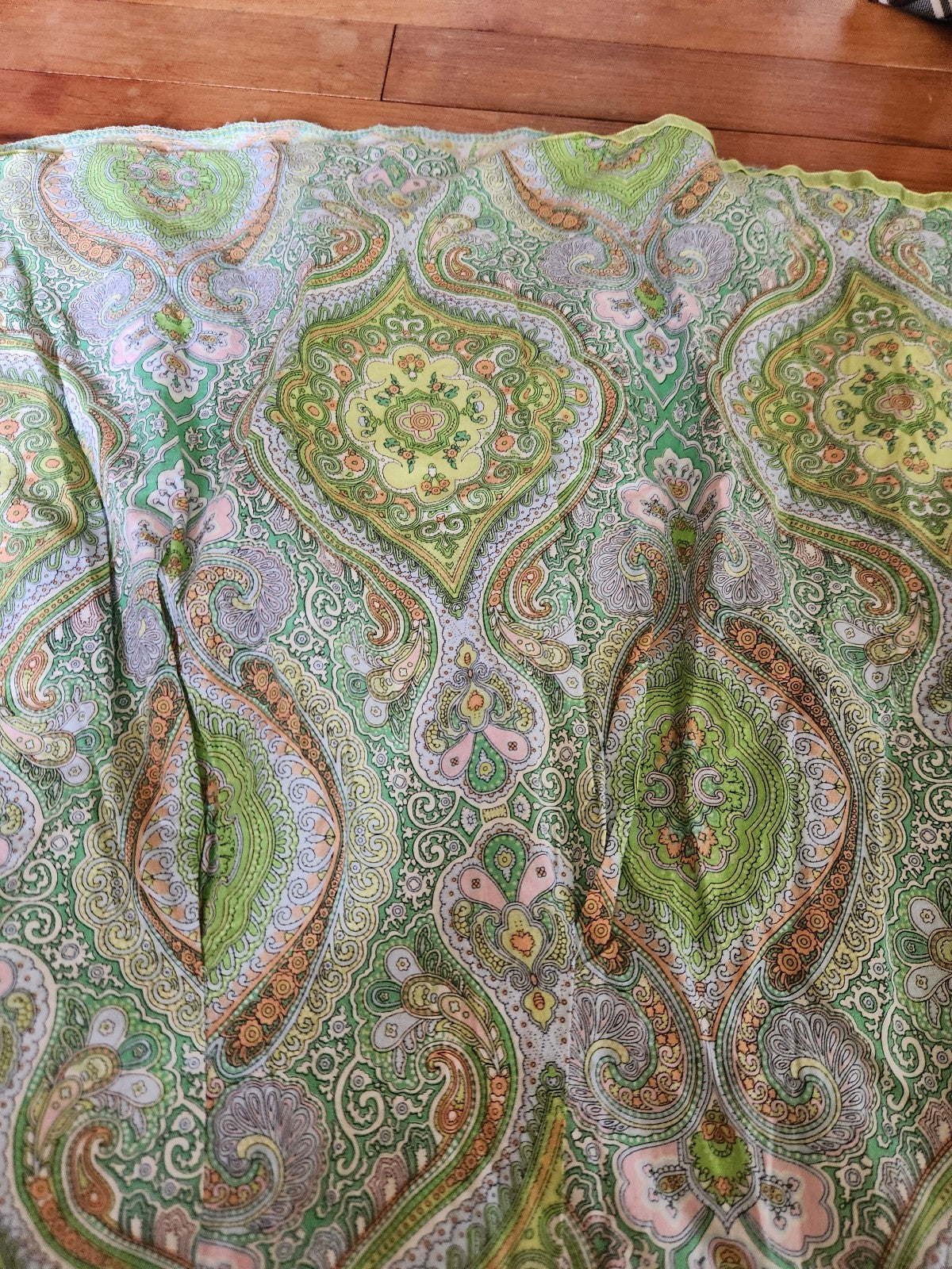 Y2K Wet Seal Green and Blue Paisley Skirt