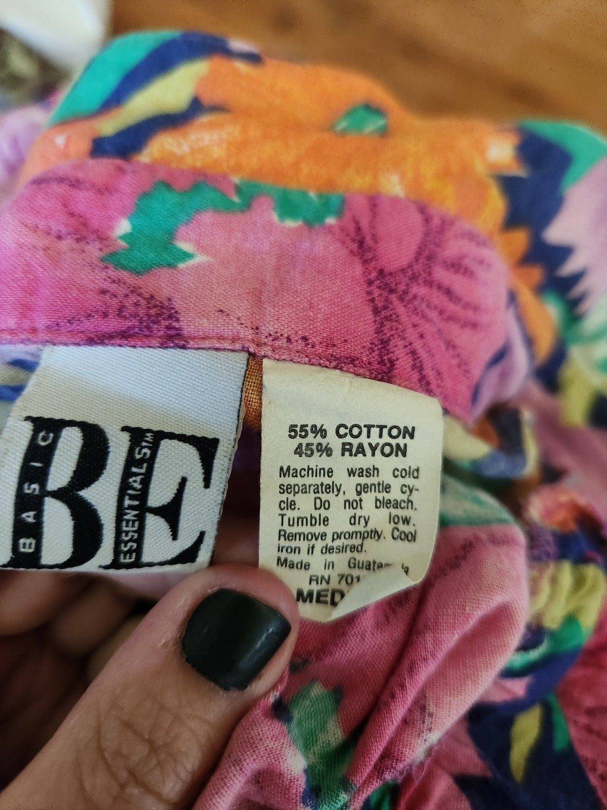 90s Pink and Orange Tropical Floral Button Down