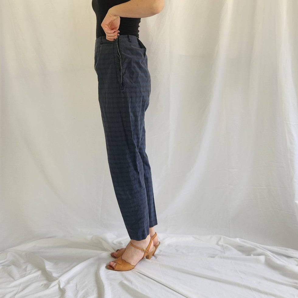 60s Blue and Green Plaid Pants