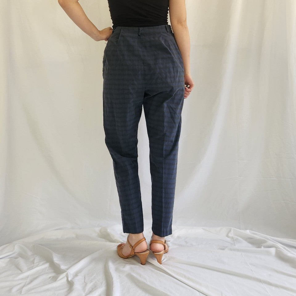 60s Blue and Green Plaid Pants