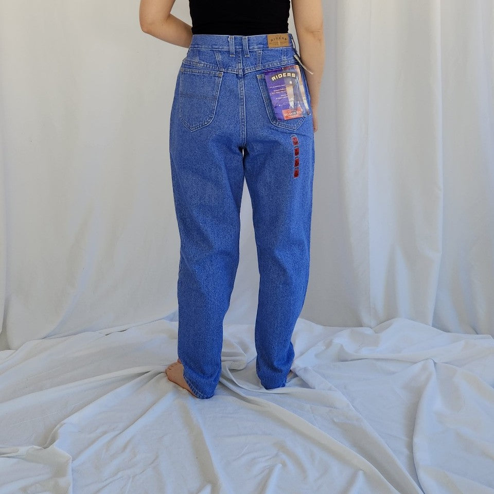 90s Deadstock Riders Bright Blue Jeans