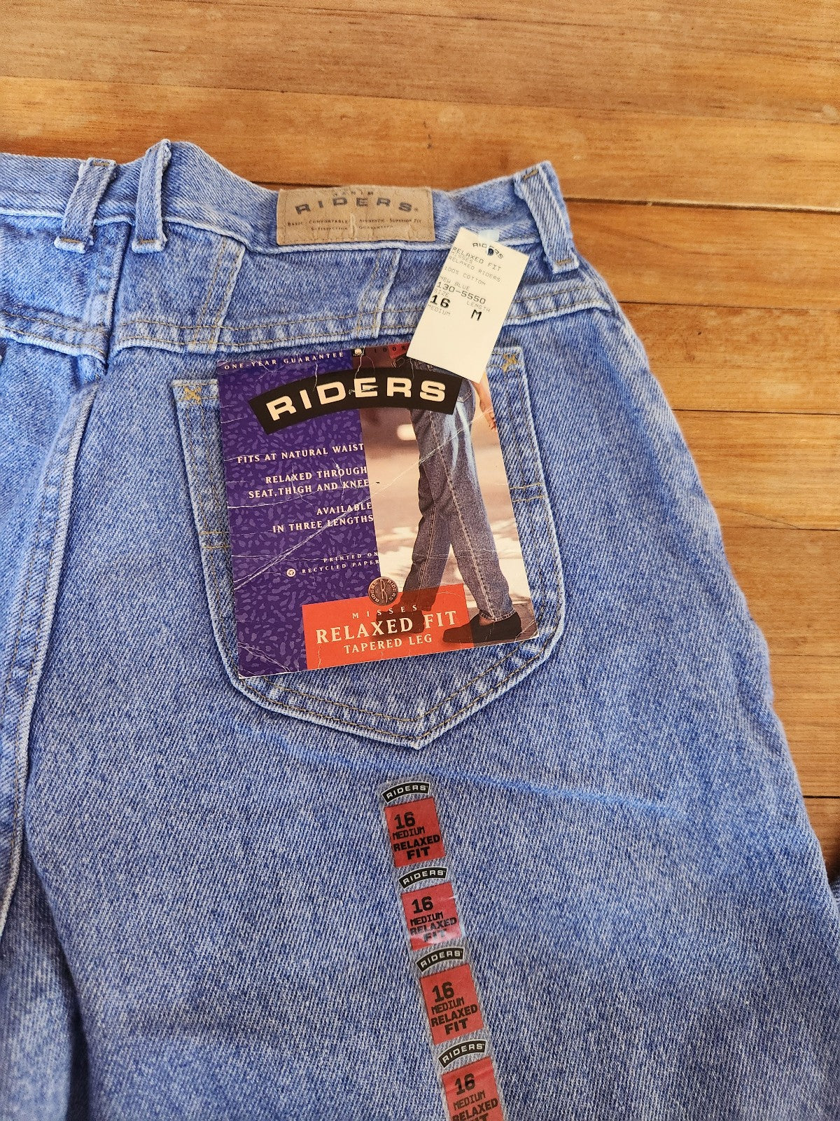 90s Deadstock Riders Bright Blue Jeans