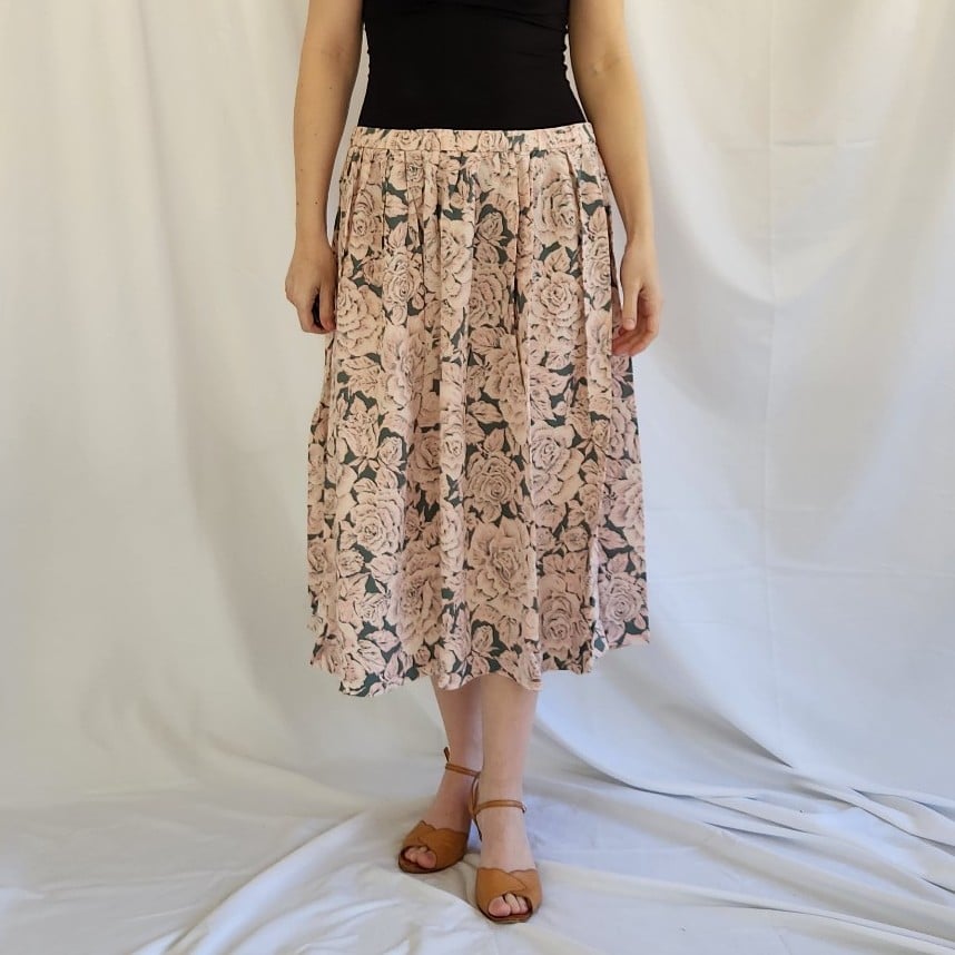 80s/90s Rose Print Skirt Set