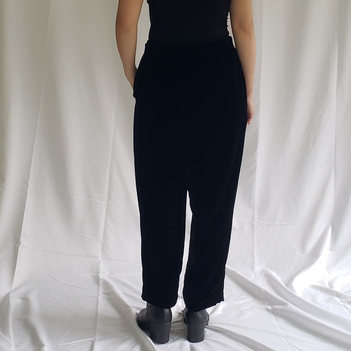 90s Black Velvet Rayon and Silk Pants