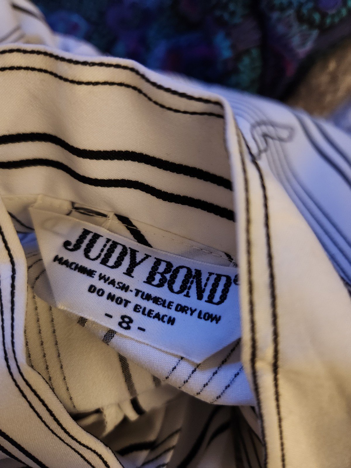 70s Black and White Striped Sleeveless Blouse