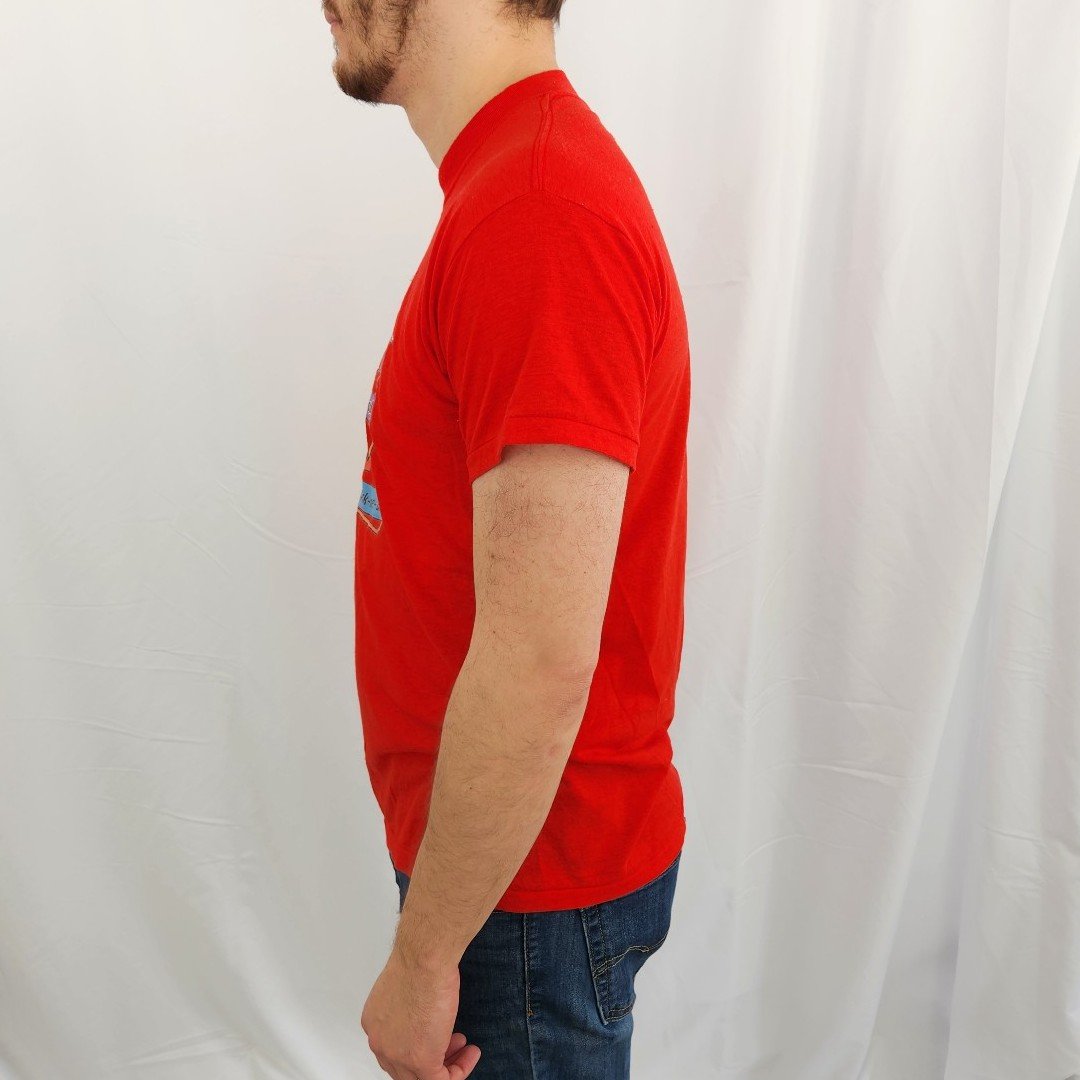 80s Red Screen Printed Drinking Tee