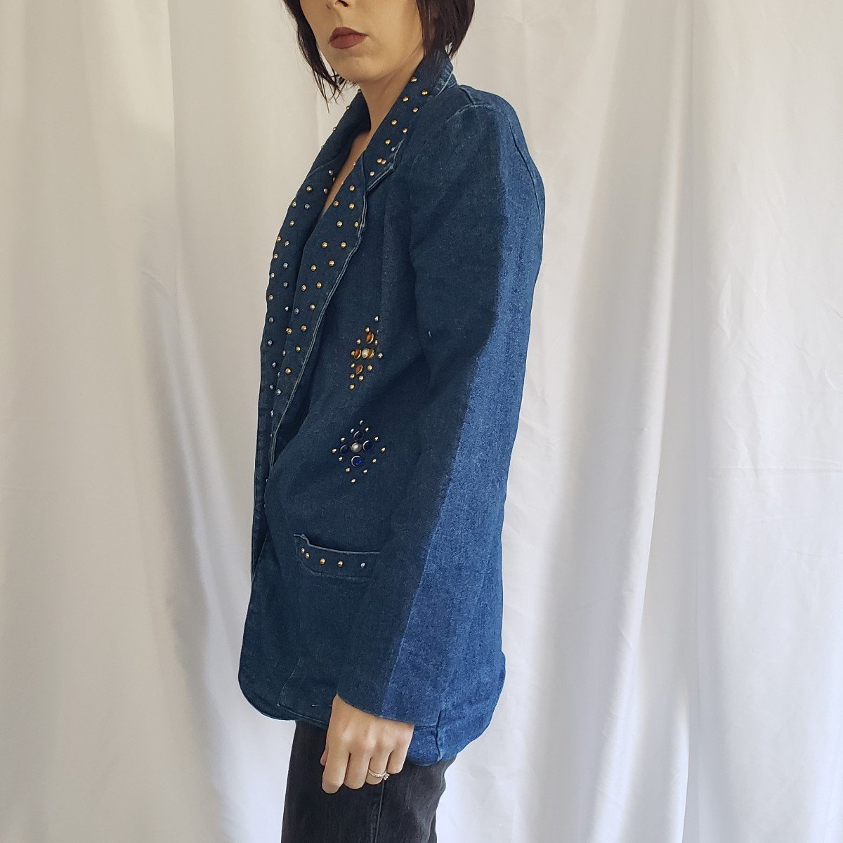 90s Bedazzled Denim Blazer