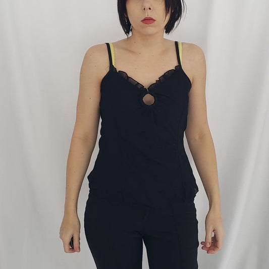 Y2K Deadstock Black Coquette Top