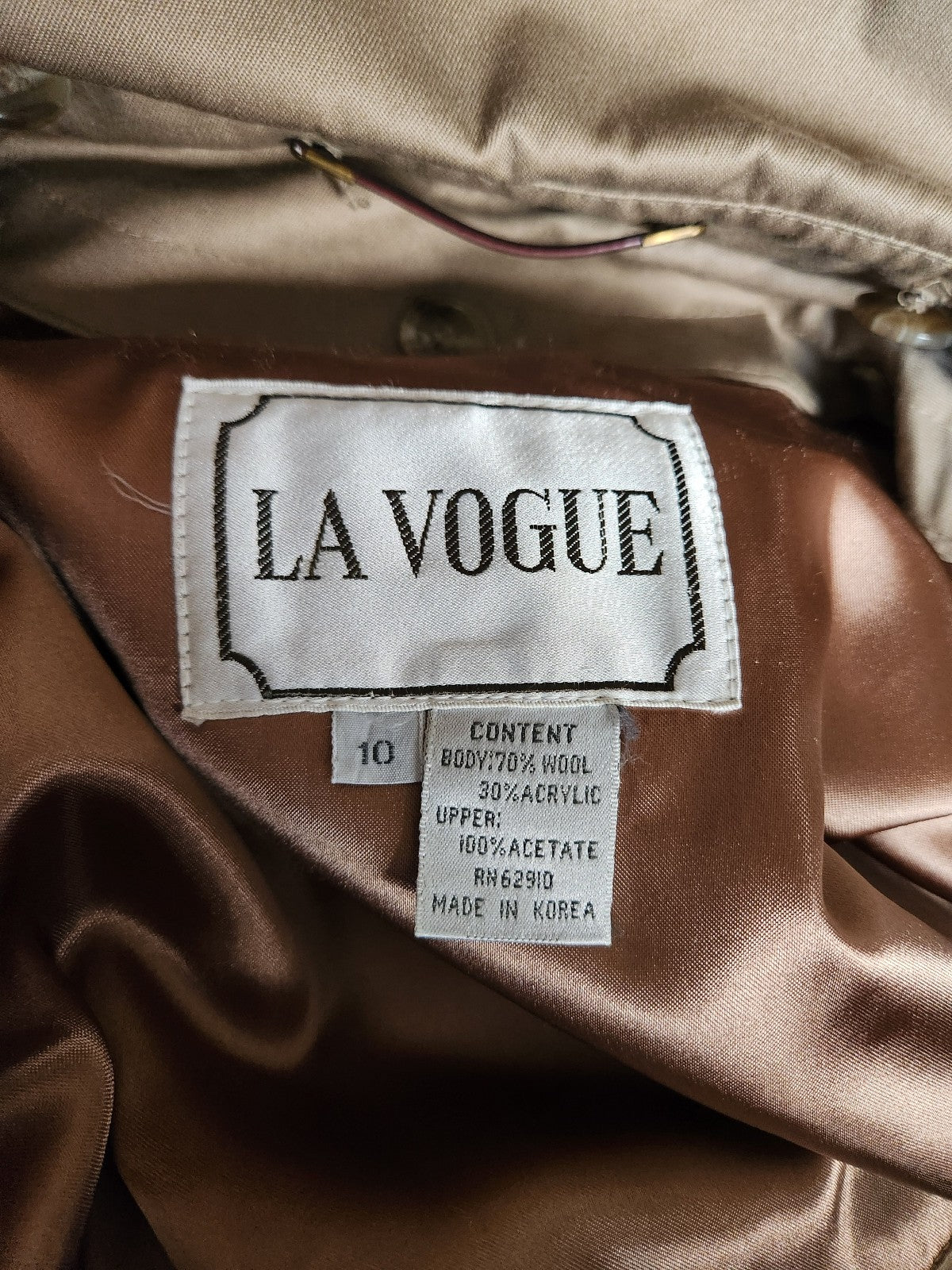 90s Classic Trench Coat with Wool Liner