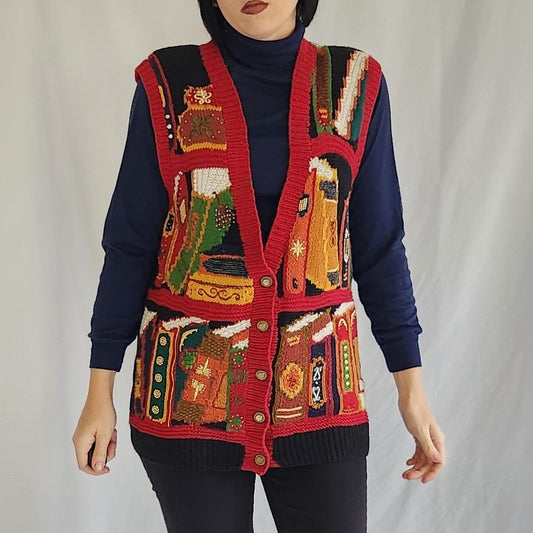 90s Book Theme Sweater Vest