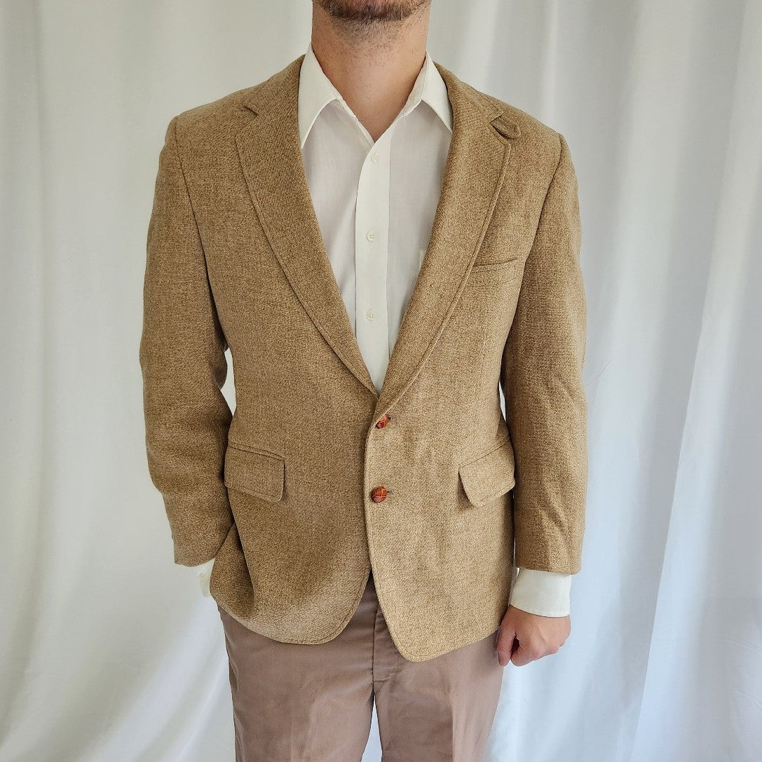 80s Tan Wool Blazer