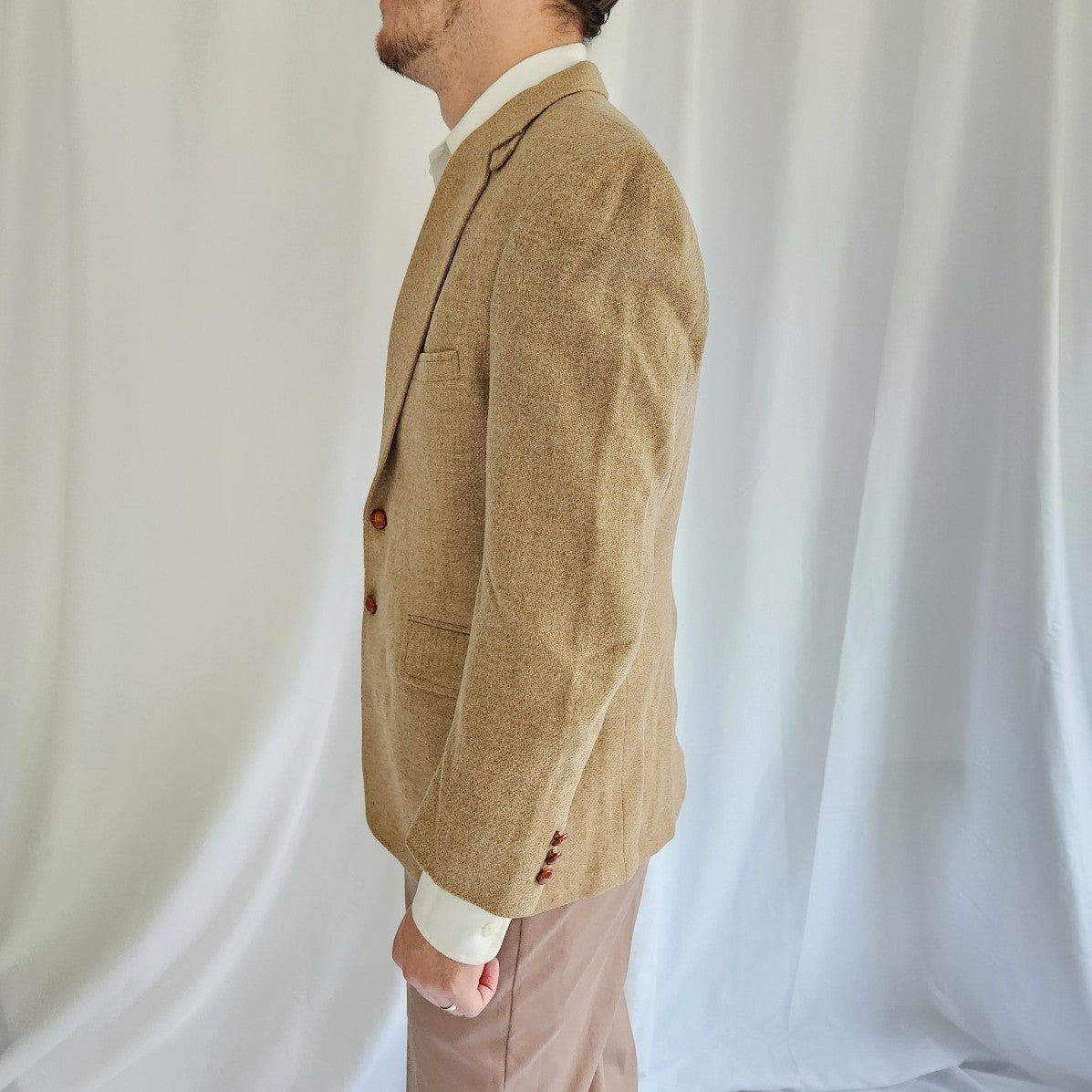 80s Tan Wool Blazer