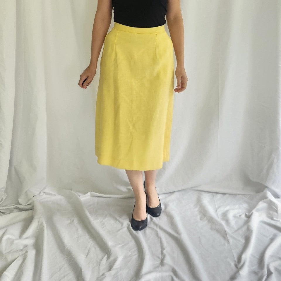 90s Yellow Skirt Suit