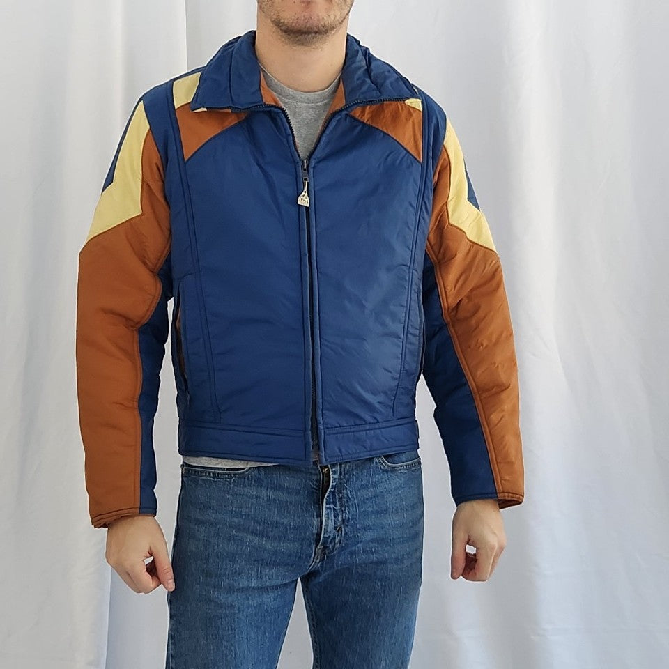 80s Blue Orange and Yellow Lightweight Jacket