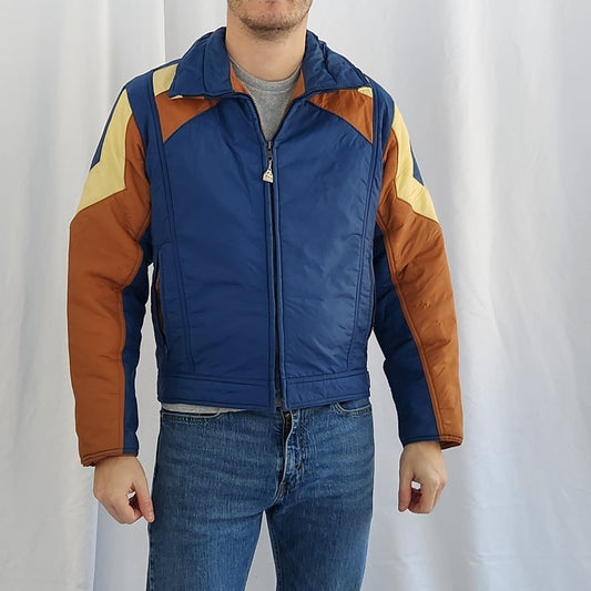 80s Blue Orange and Yellow Lightweight Jacket