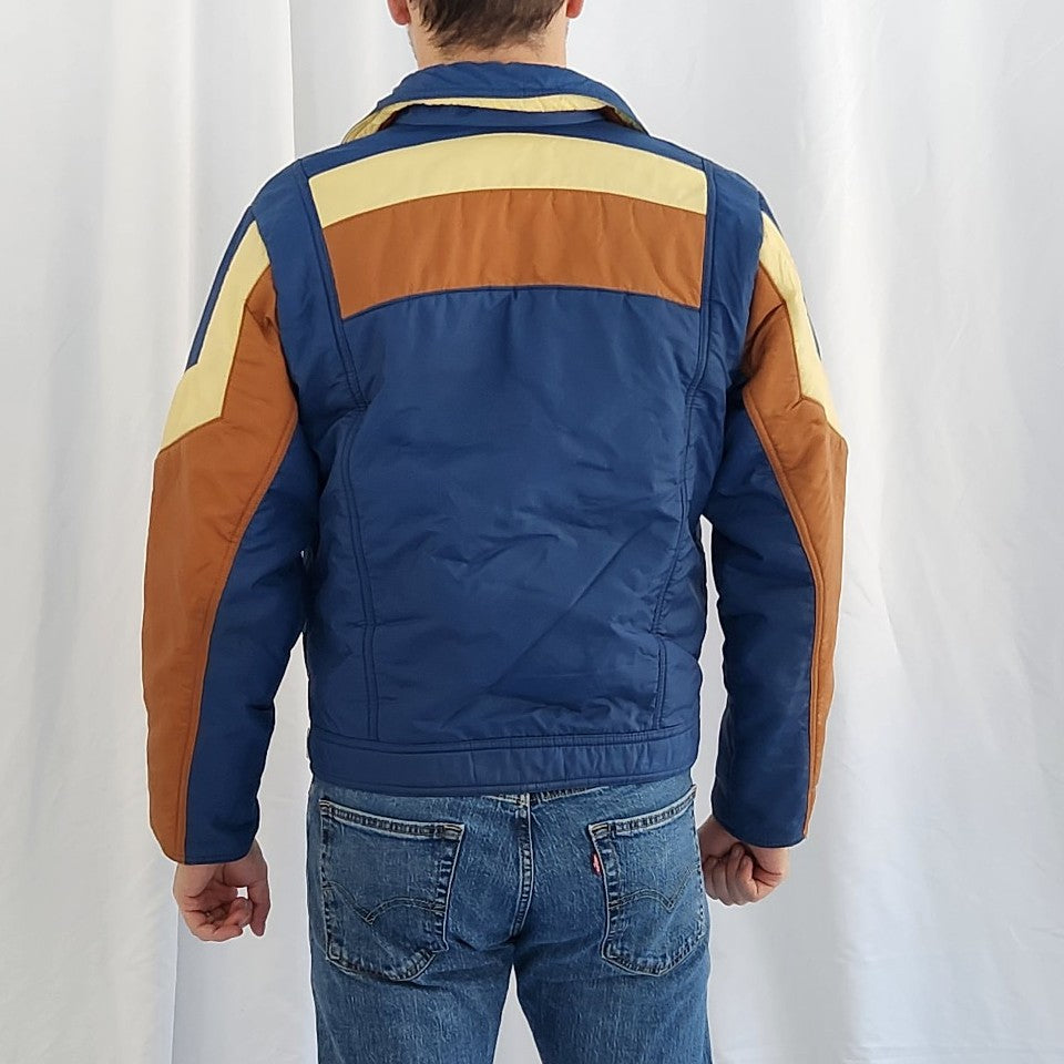 80s Blue Orange and Yellow Lightweight Jacket