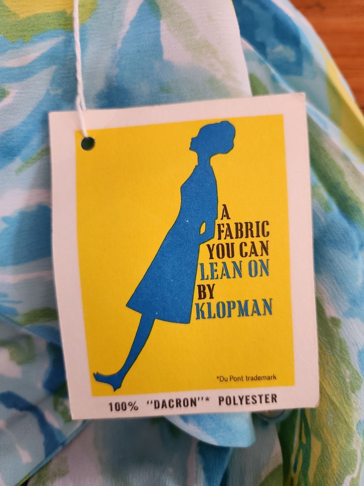 70s Deadstock Carol Brent Blue, Green, and Yellow Day Dress