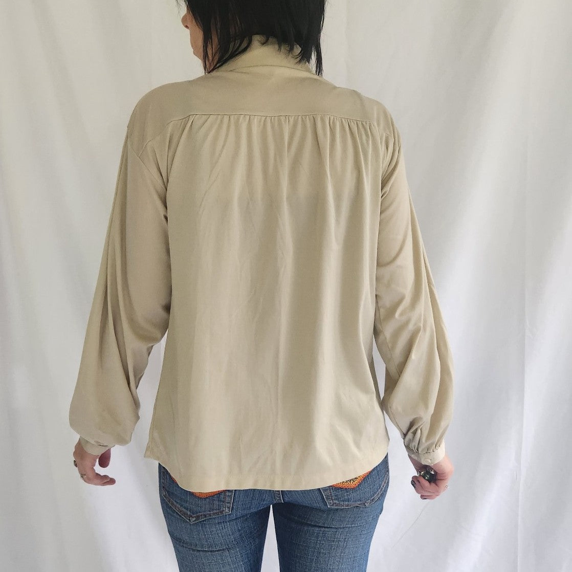 70s/80s Beige Button Down Shirt