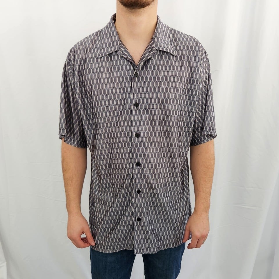 Y2K Gray Satin Shirt
