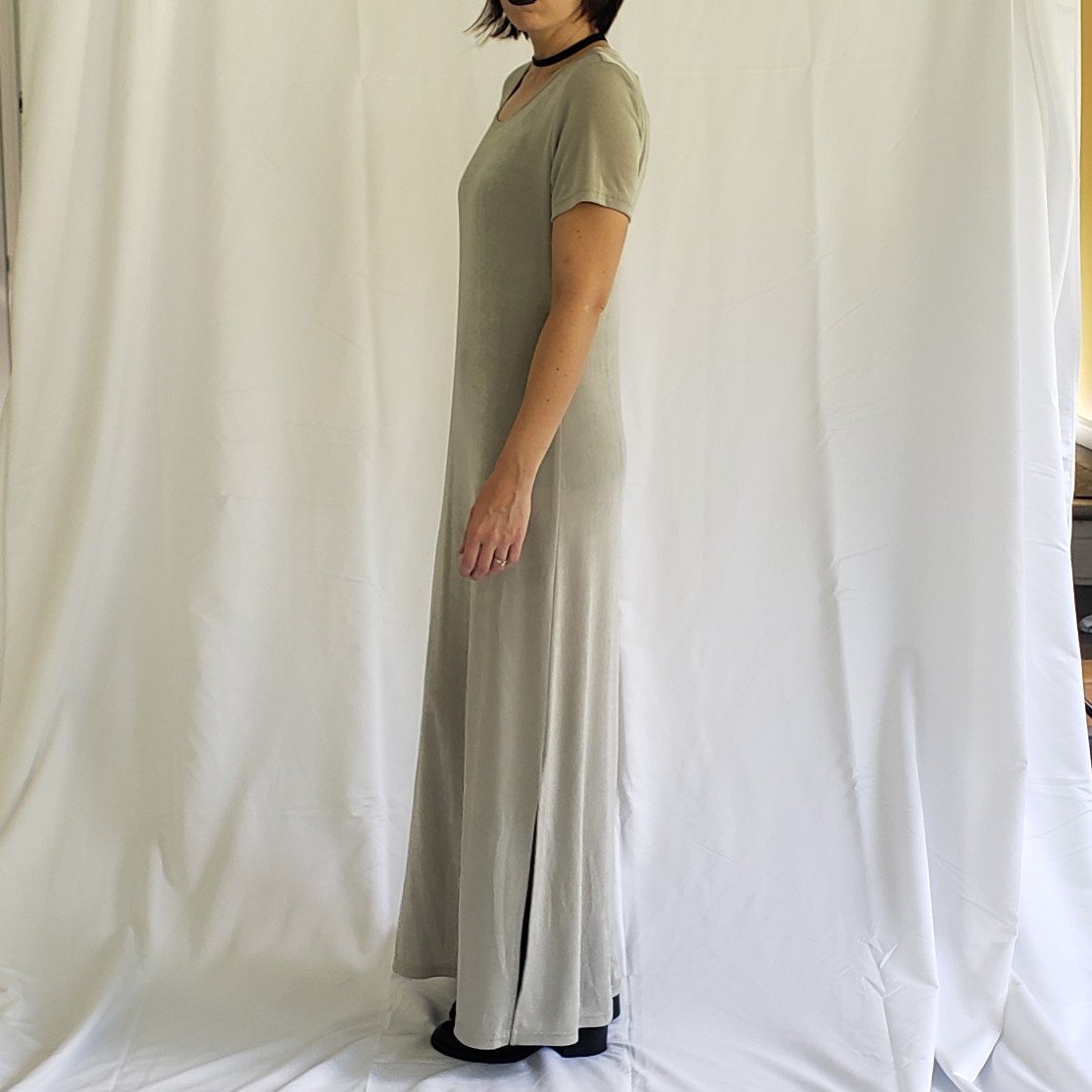 90s Sage Green Stretchy Maxi Dress